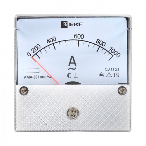 AMA-801 аналоговый на панель (80х80) круглый вырез 1000А трансф. подкл. EKF 