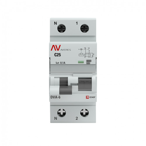 DVA-6 1P+N 25А (C) 100мА (A) 6кА EKF AVERES