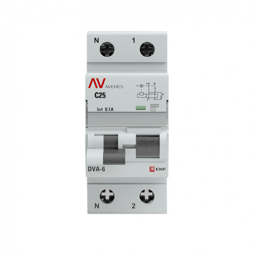 DVA-6 1P+N 25А (C) 100мА (AC) 6кА EKF AVERES