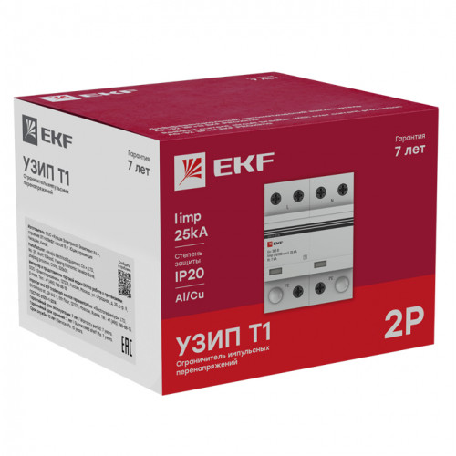 УЗИП Т1 Iimp 25kA (10/350μs) 2P EKF