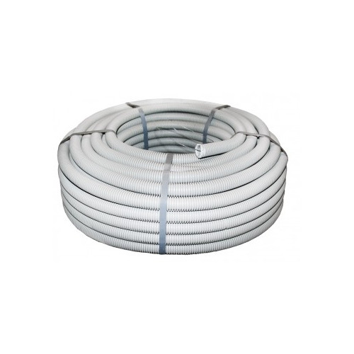 Труба гофр. ПВХ тяж. с протяжкой d40 мм (25 м) серая EKF-Plast