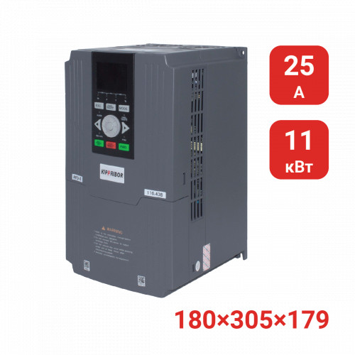 Вход 3 фазы, выход 3 фазы, мощность 11,0 кВт, вых. ток. 25 А AFD-E110.43B