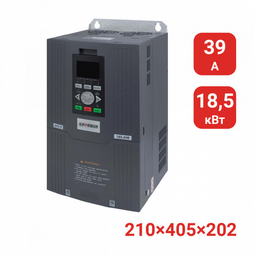 Вход 3 фазы, выход 3 фазы, мощность 18,5 кВт, вых. ток. 39 А AFD-E185.43B