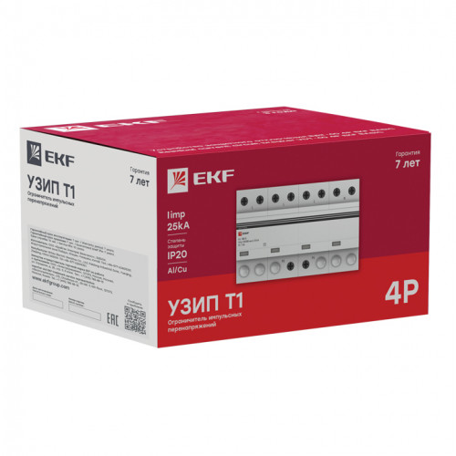 УЗИП Т1 Iimp 25kA (10/350μs) 4P EKF